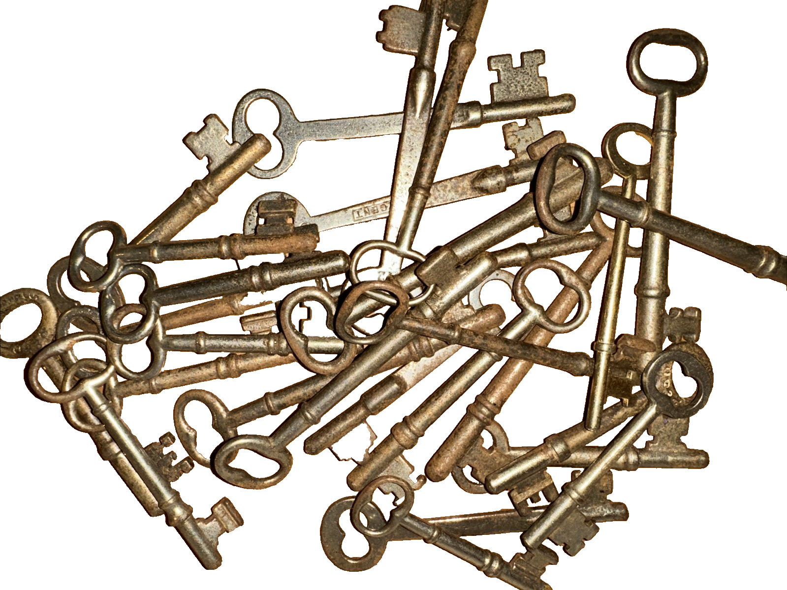 Lot of 27 Vintage Antique Skeleton Lock Keys Mixed Makers Door Hardware