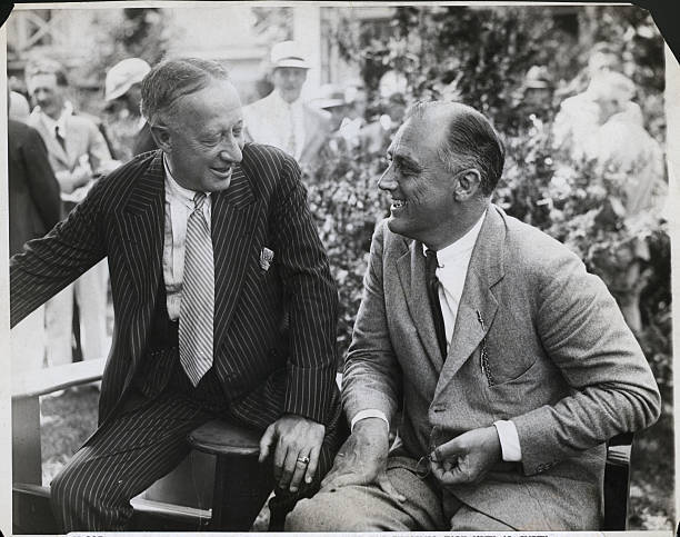 Former New York Governor Al Smith talks with the state\'s curren- 1928 Old Photo