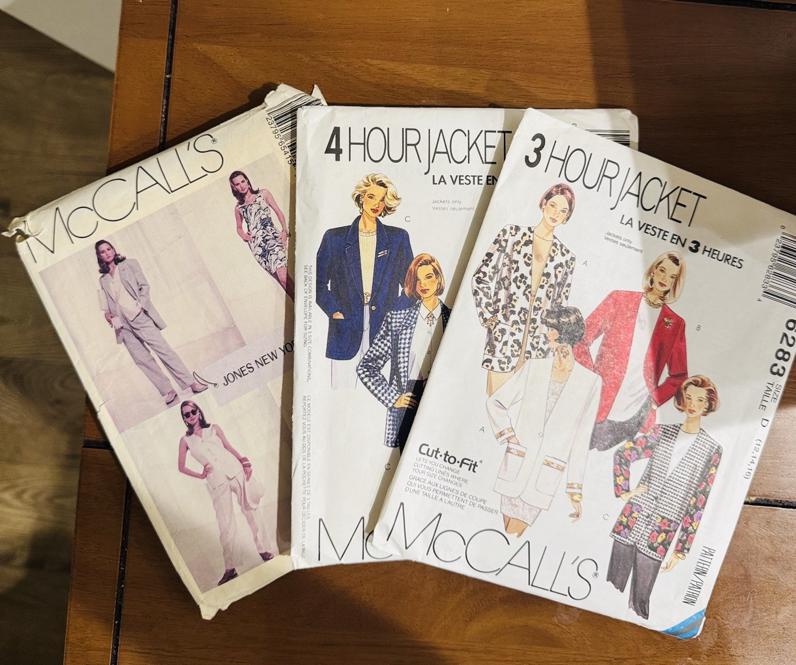 Lot 3 Vintage 90s Suit Blazer Sewing Patterns UNCUT McCalls 5909 6283