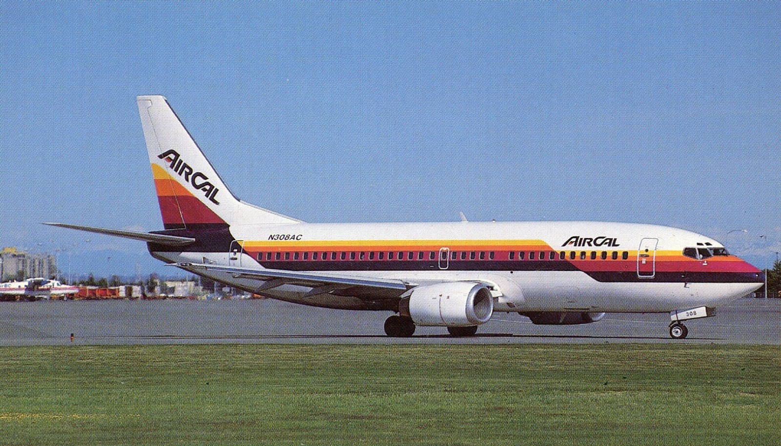 AIR CALIFORNIA / AIR CAL  B-737-3A4    / AIRLINE /  AIRPORT   8614