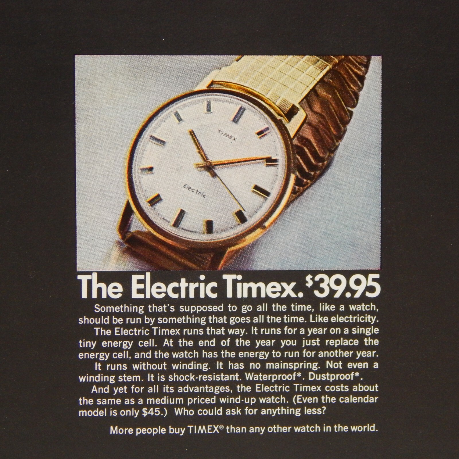 TIMEX ELECTRIC WATCH MAGAZINE ADVERTISEMENT 1969 (A)
