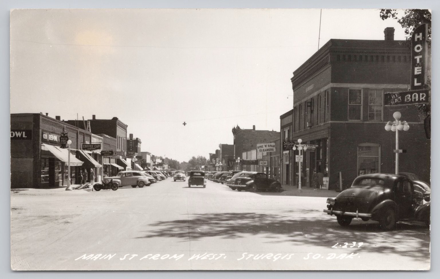 Sturgis South Dakota Main Street RPPC Vintage Cars L. L. Cook Co. Postcard