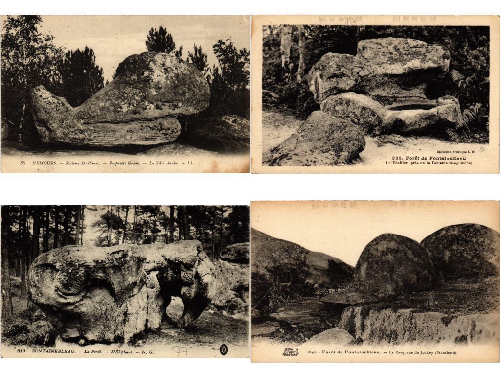ANTIQUE STONES, CLIFFS, FRANCE Mostly FONTAINEBLEAU 300 Vintage Postcards (L5711)