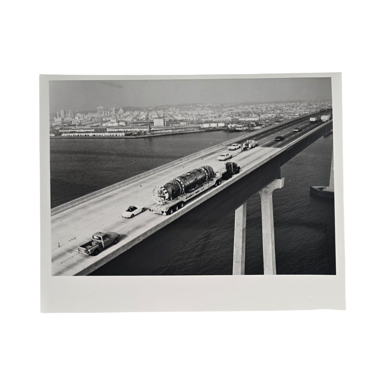 1971 U.S. Navy DSRV-1 Rescue Submarine Transport Photo San Diego Coronado Bridge