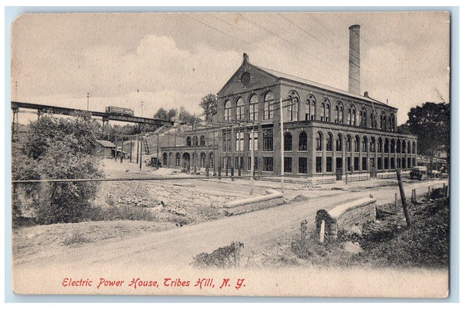 c1905 Electric Power House Dirt Road Tribes Hill New York NY Antique Postcard