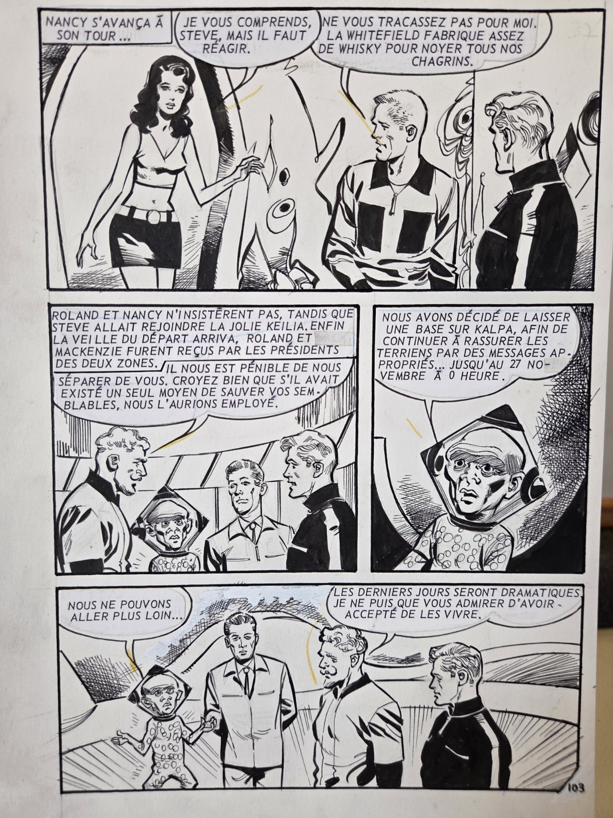 Original Comic Art Published 1970 🔥🔥🔥 Sci-fi, Aliens, Cosmos, French, Monster