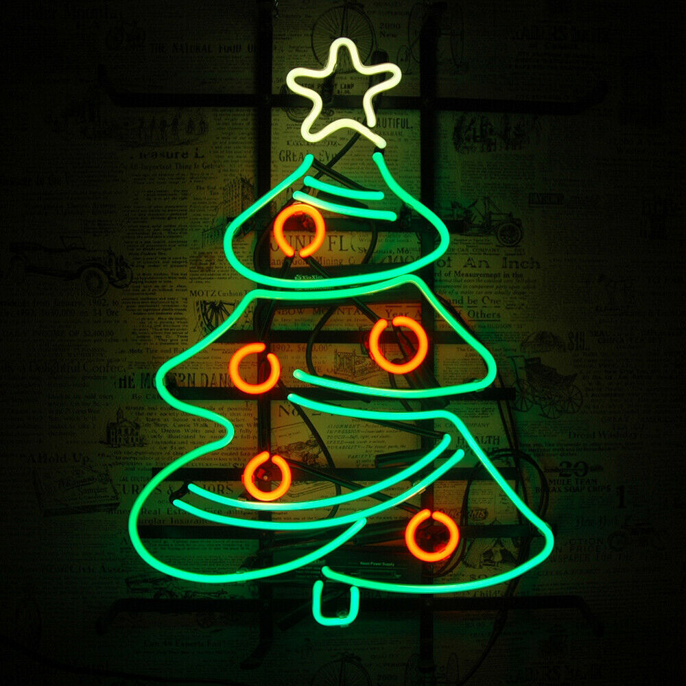 Christmas Tree Store 24x16 Neon Sign Light Lamp Workshop Garage Decor Gift