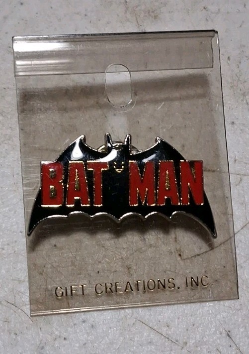 Vintage 1982 Batman Wing Lapel Pin DC Comics Bat Man