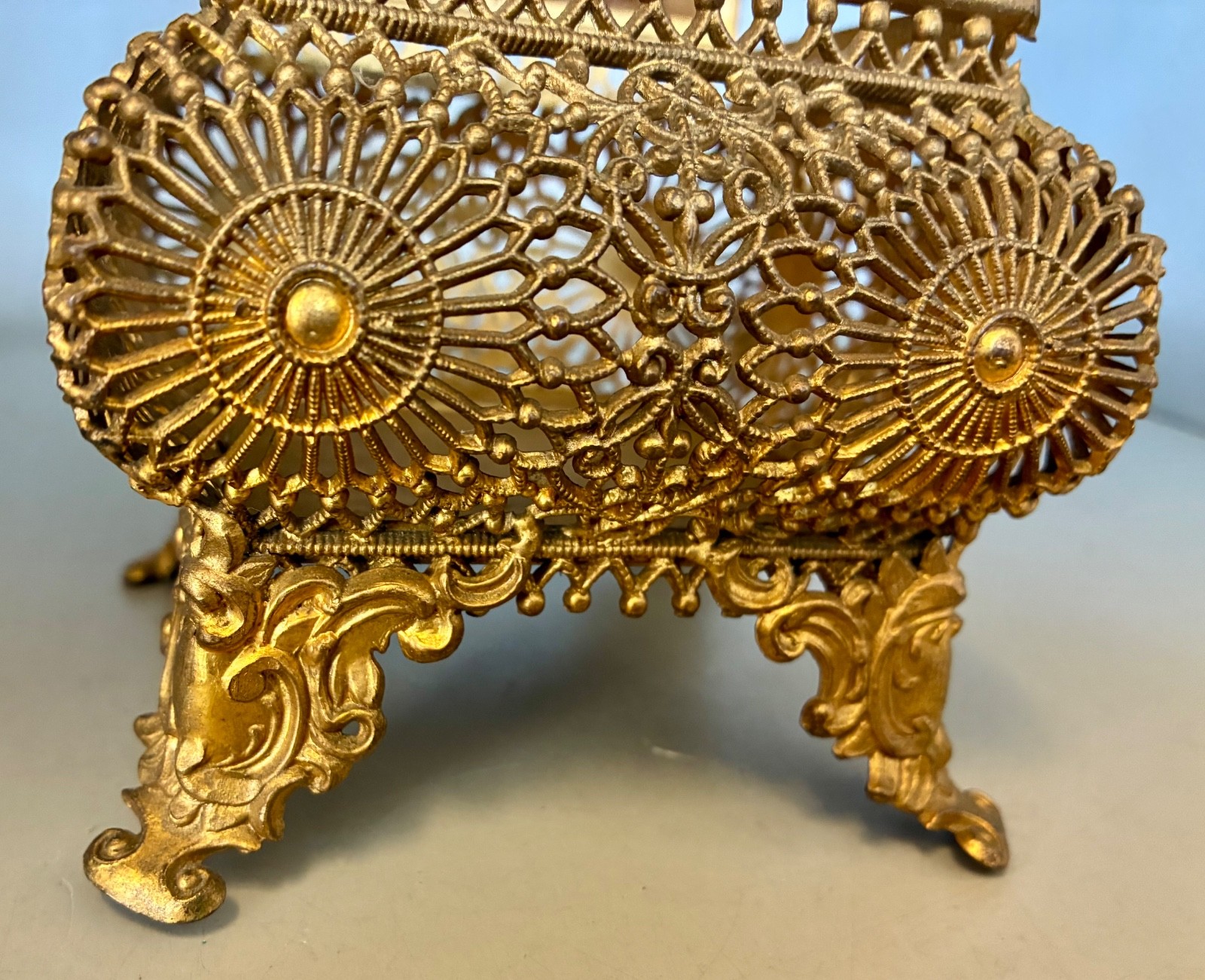 1890s Victorian Gilt Jewel Box  or Jewel Casket