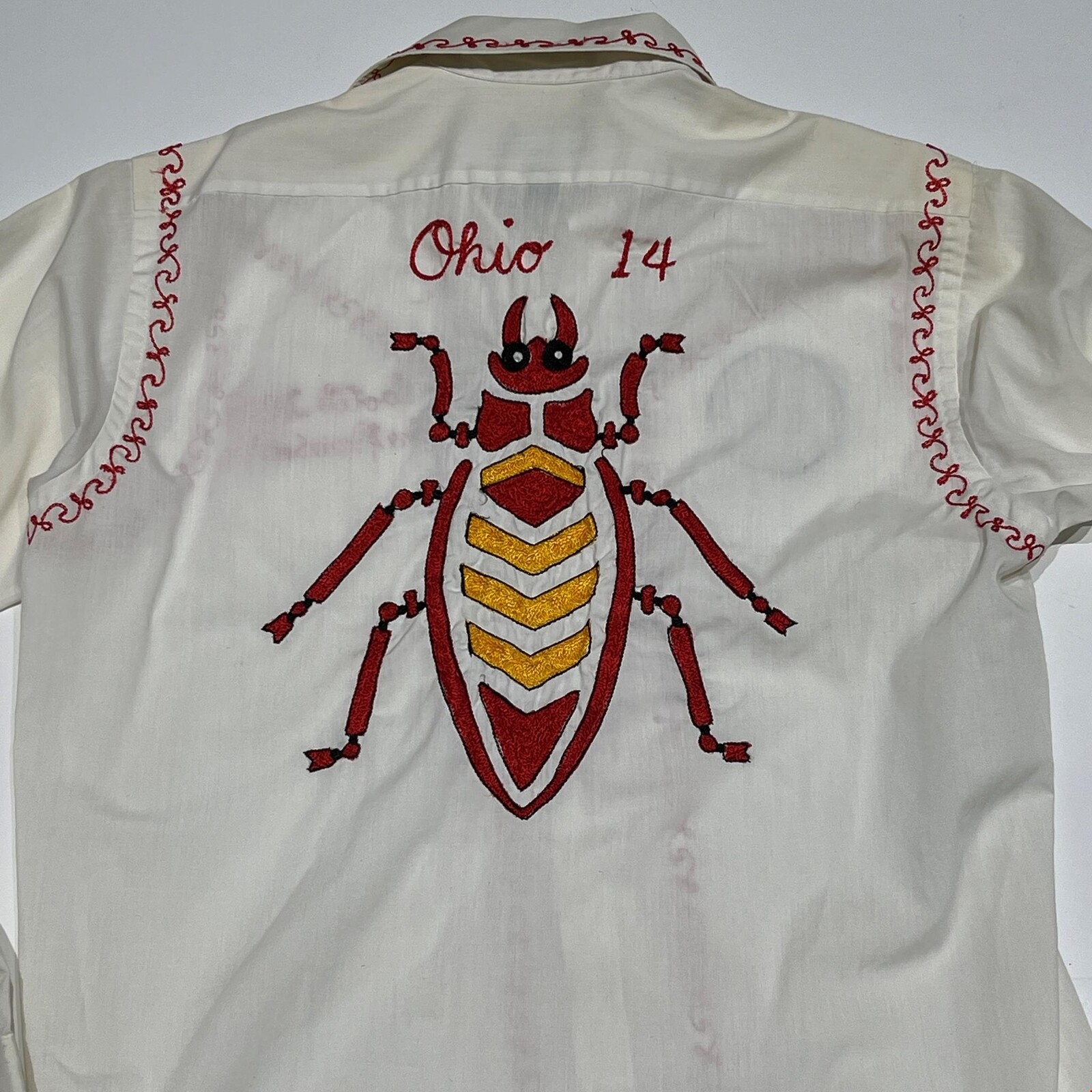 Military Order of The Cootie Shirt 1950’s Vintage VFW Embroidered 15.5 33 A3