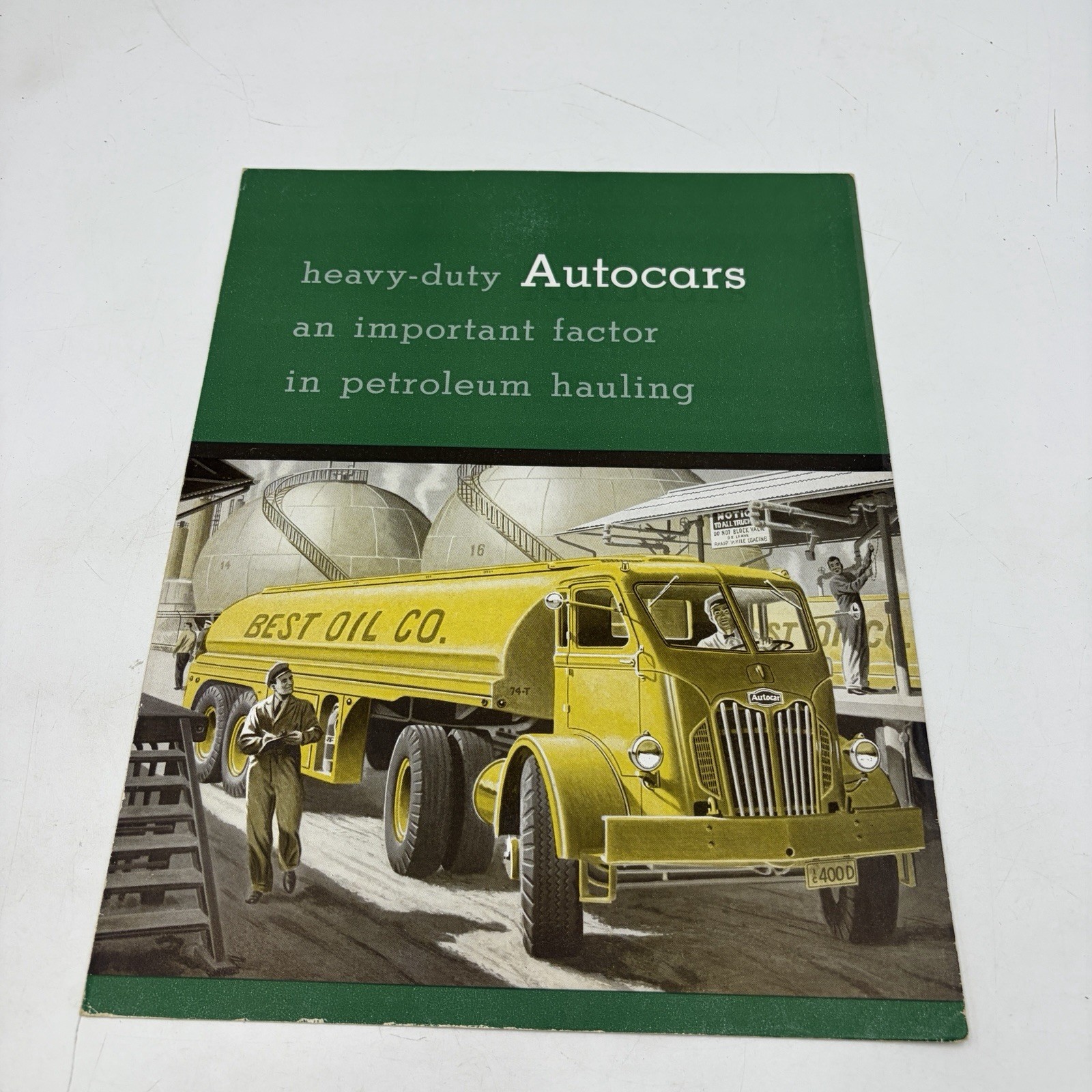 1950s Autocar Petroleum Tanker Truck Sales Brochure Oil Gas Hauling Foldout
