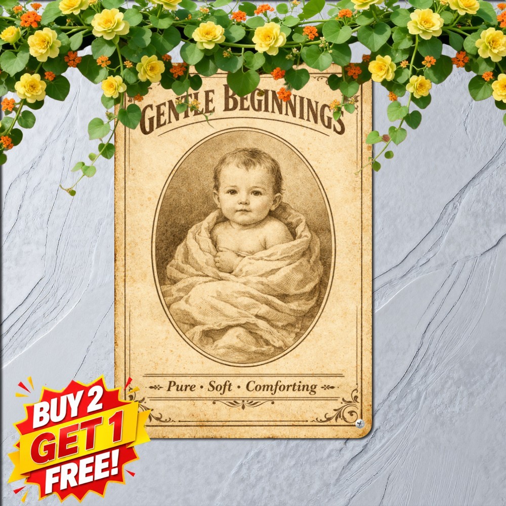 Vintage Baby Food Nursery Advertisement Retro Infant Nutrition Metal Plaque 8x12
