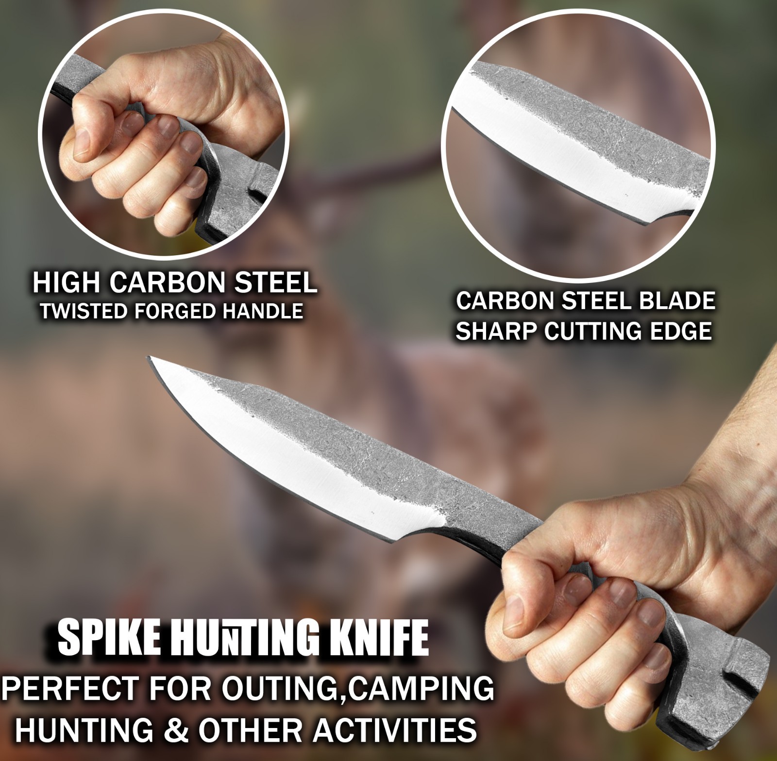 Hand Forged Rail Road Spike Knife, Carbon Steel Spike Knife, SPK911