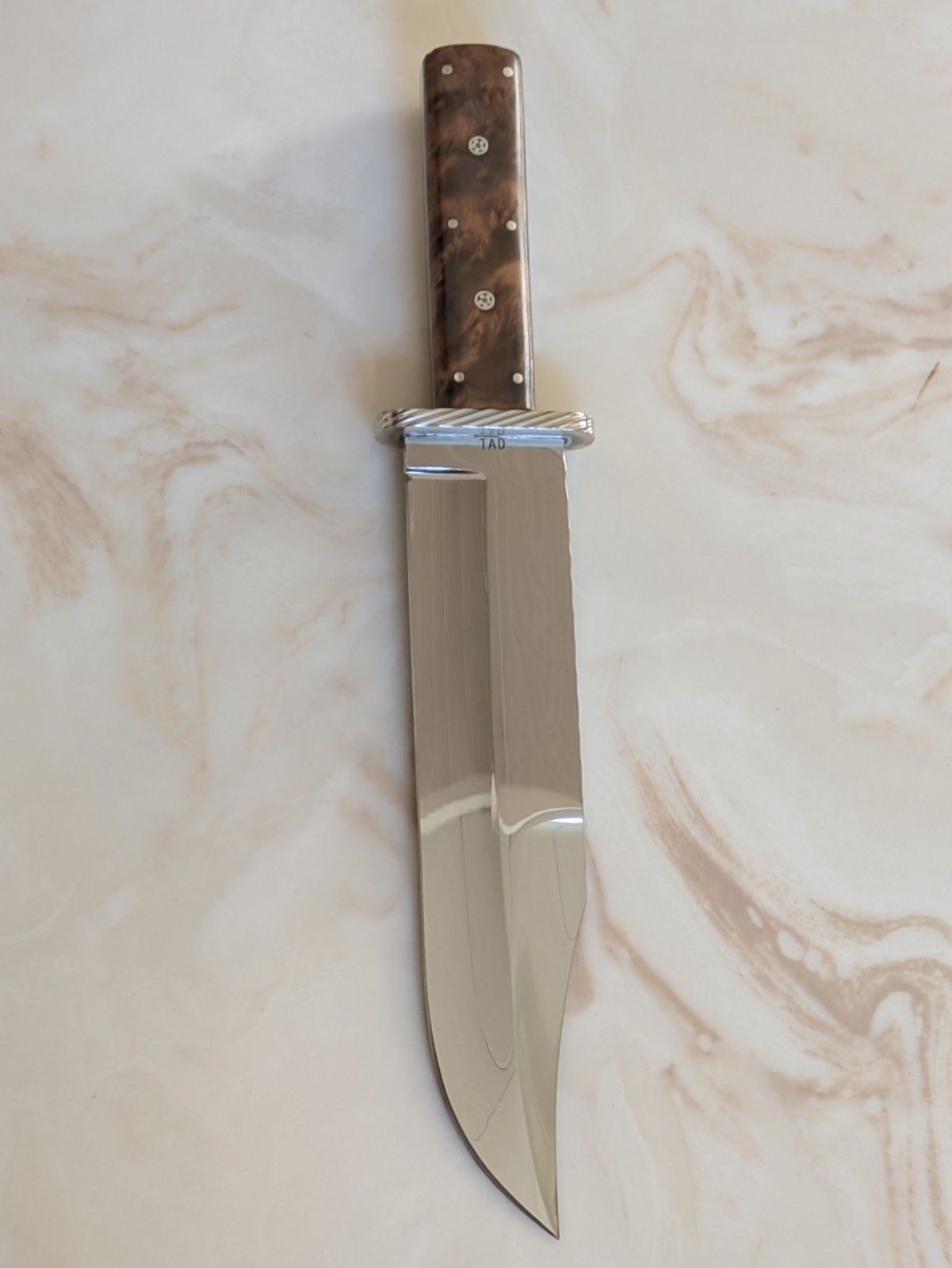 RARE SPECTACULAR VINTAGE CUSTOM 1/1 TAD TODD A. DAVISON HUGE COFFIN BOWIE KNIFE