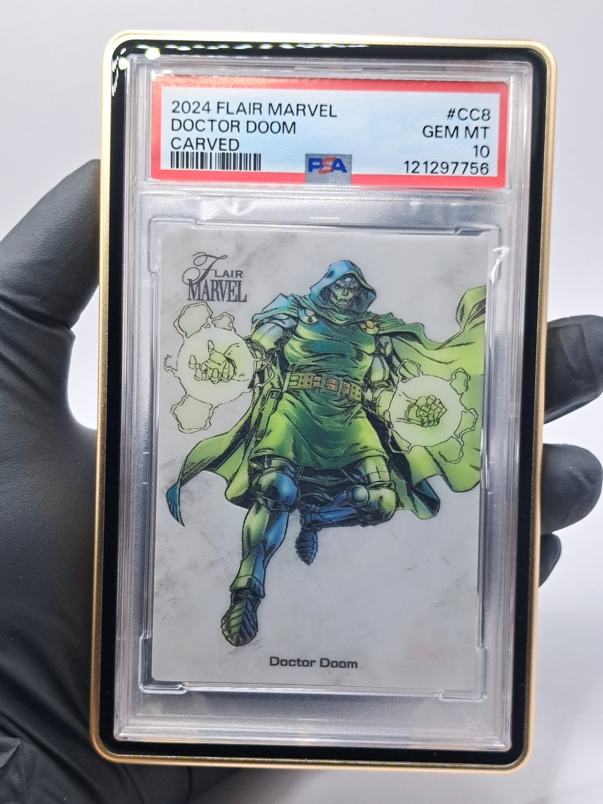 2024 Flair Marvel Doctor Doom #CC8 Carved - PSA 10 GEM MINT