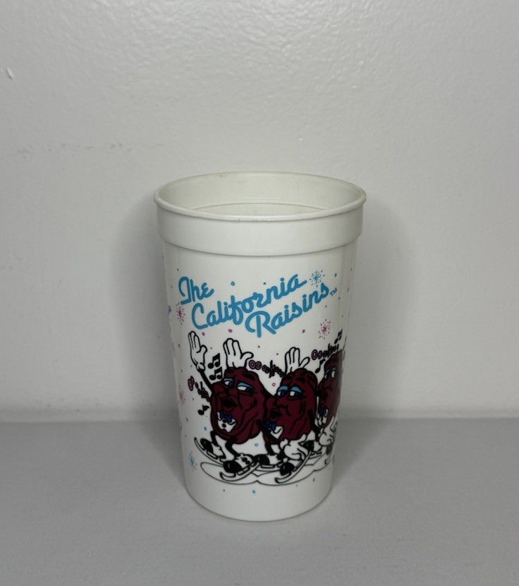 Vintage 1988 California Raisins Ice Capades Plastic Cup Tom Scallen Presents