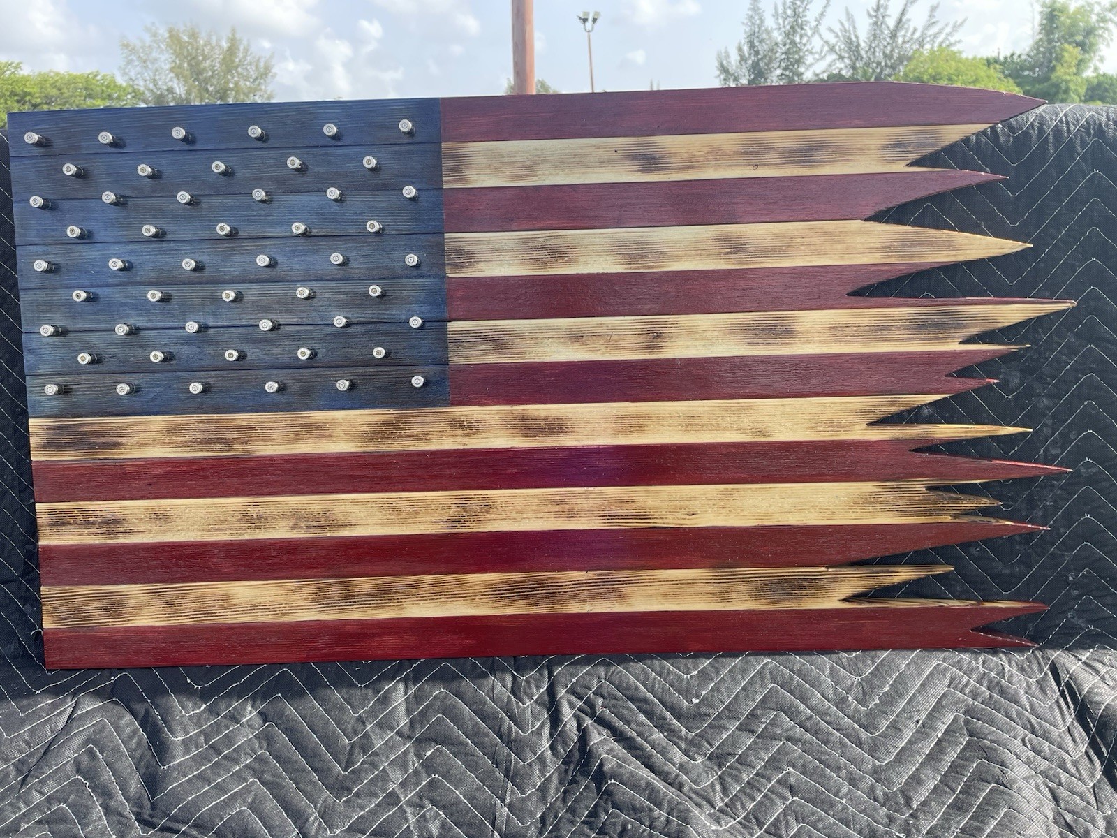 Custom Made American Flag Wood 20X37