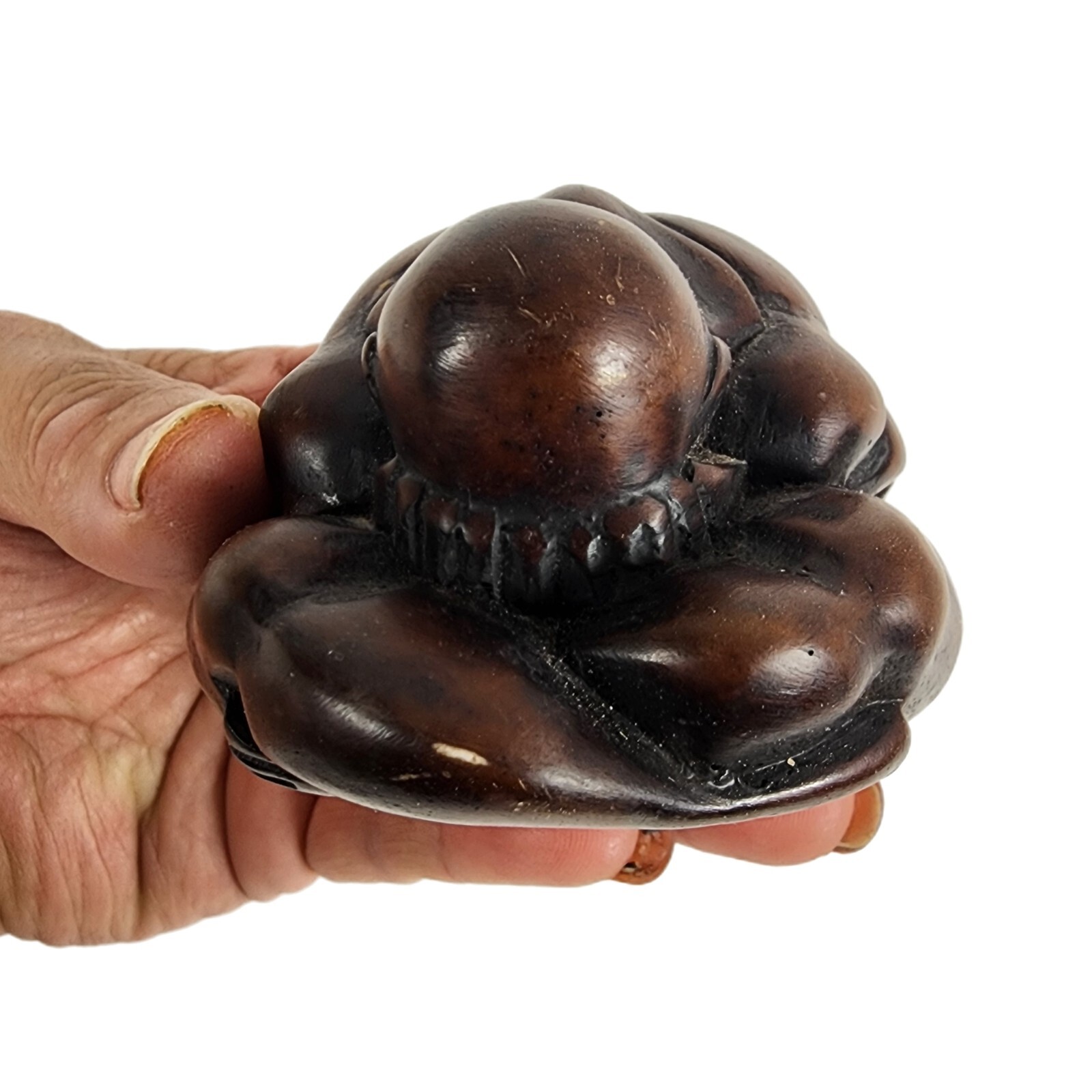 Weeping Man Sad  Budda Monk Yogi Solid Dark Heavy Solid Ceramic 3.5