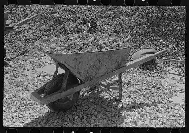 Menard County Texas 1940 Bridge Construction Wheelbarrow Crushed Rock