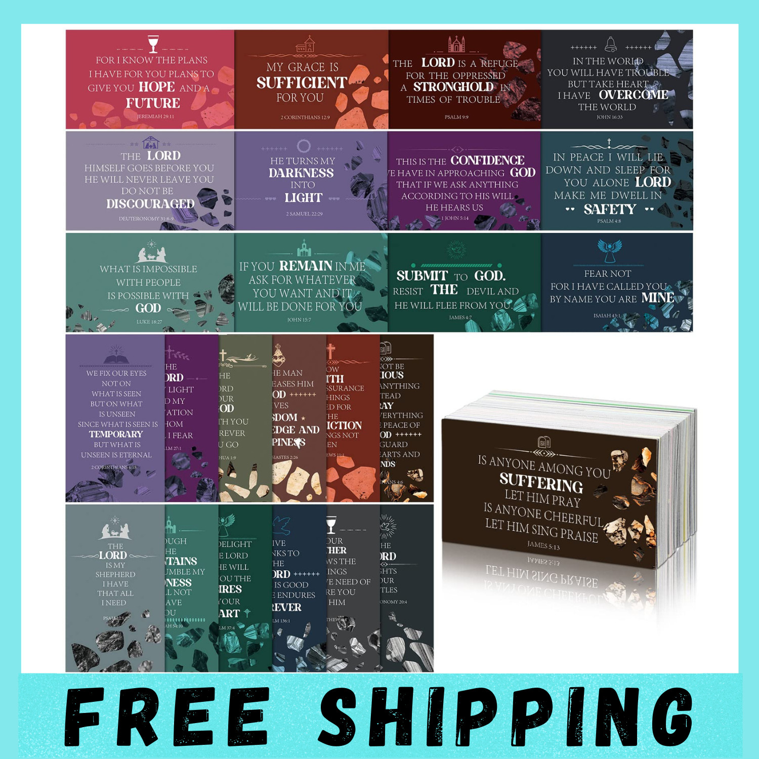 240 Pcs Bible Verse Prayer Cards with Assorted Bible Verses for Students Friends