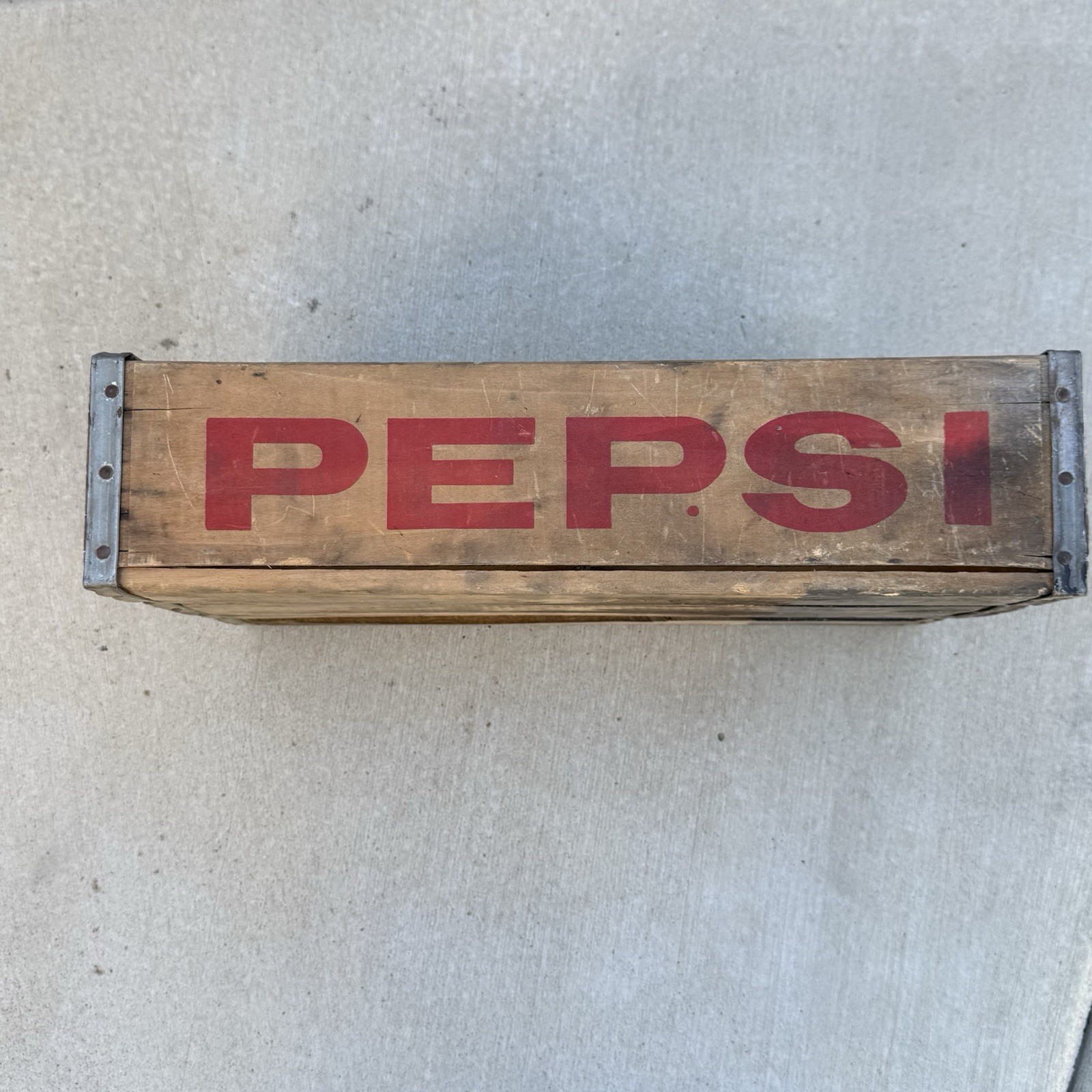 Vintage 1950s Pepsi-Cola Wooden Crate Fresno CA 18.5 X 12 X 4.5