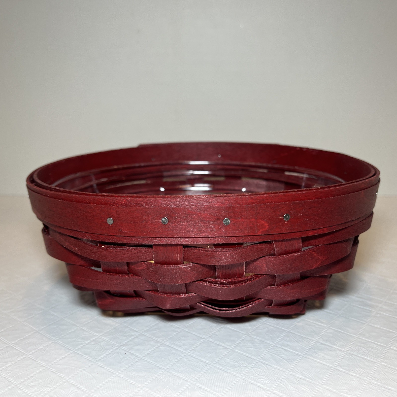 Longaberger Small Red Oval Basket With Protector 