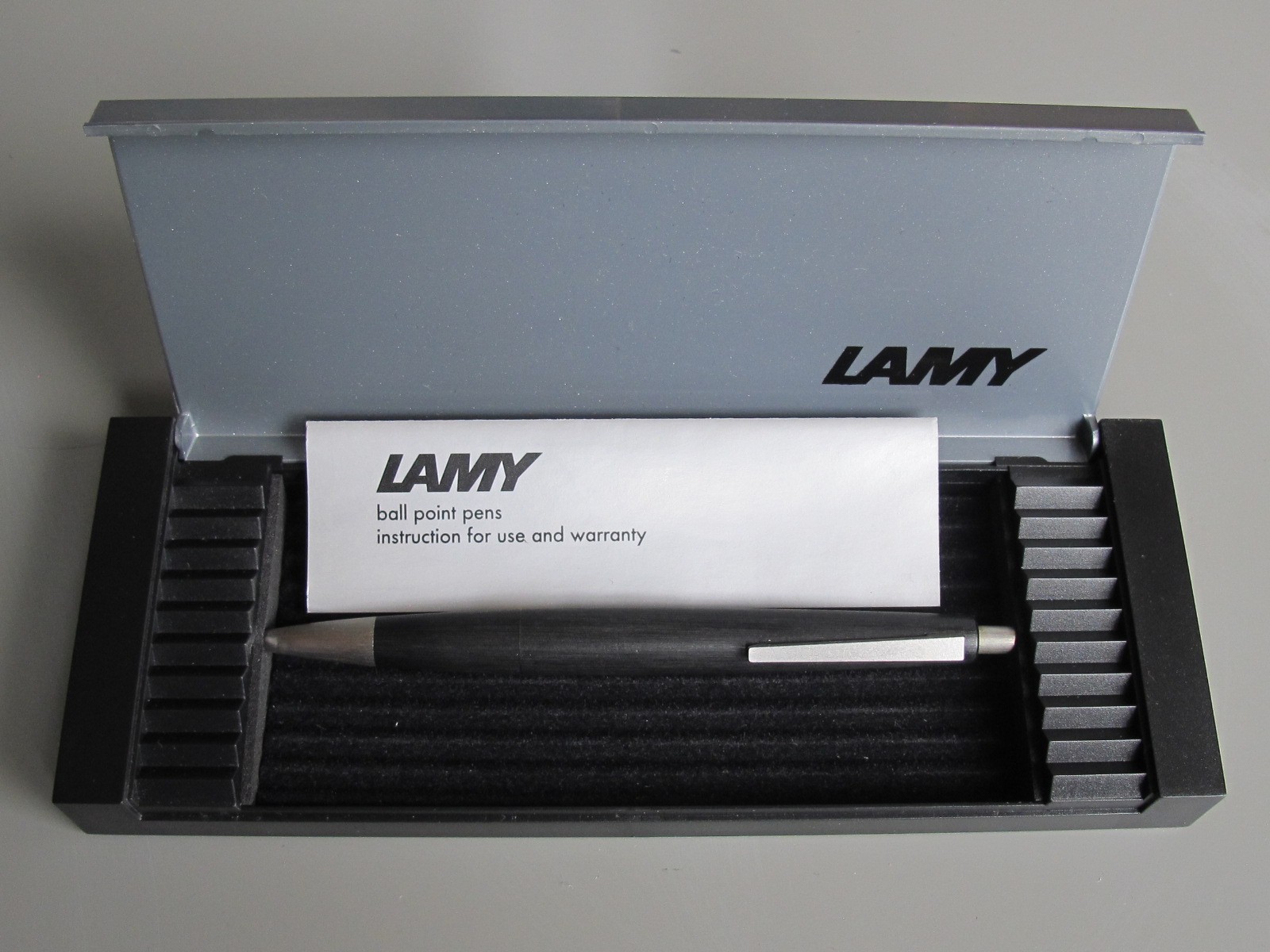 Vintage Lamy 2000 ballpoint pen, original boxes and papers