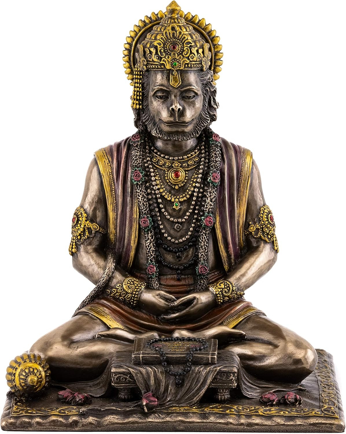 Hanuman Statue - 7.5-Inch Cold Cast Bronze Hindu God of Strength Figurine