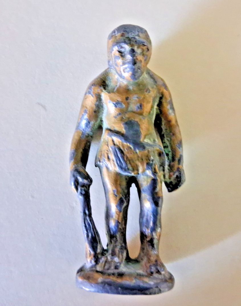 Vintage Sell Rite Gifts Neanderthal Caveman SRG Figure '40s Bronze Metal 2.75