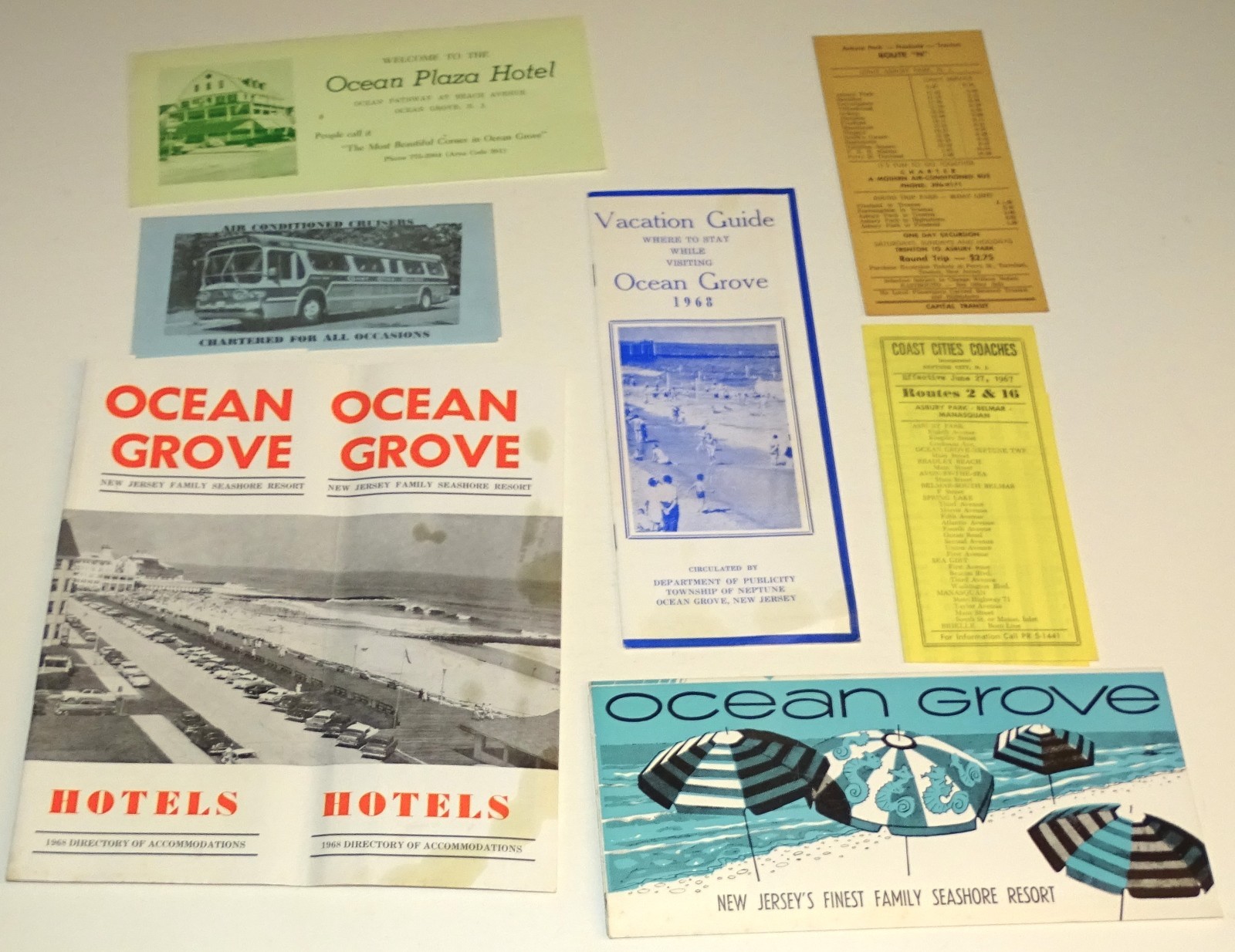 Ocean Grove New Jersey Seaside Resort Ephemera, circa 1968
