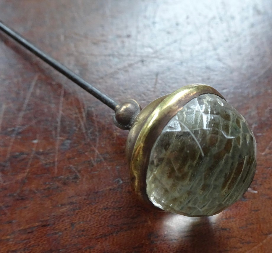 antique Edwardian clear rhinestone 7.5\