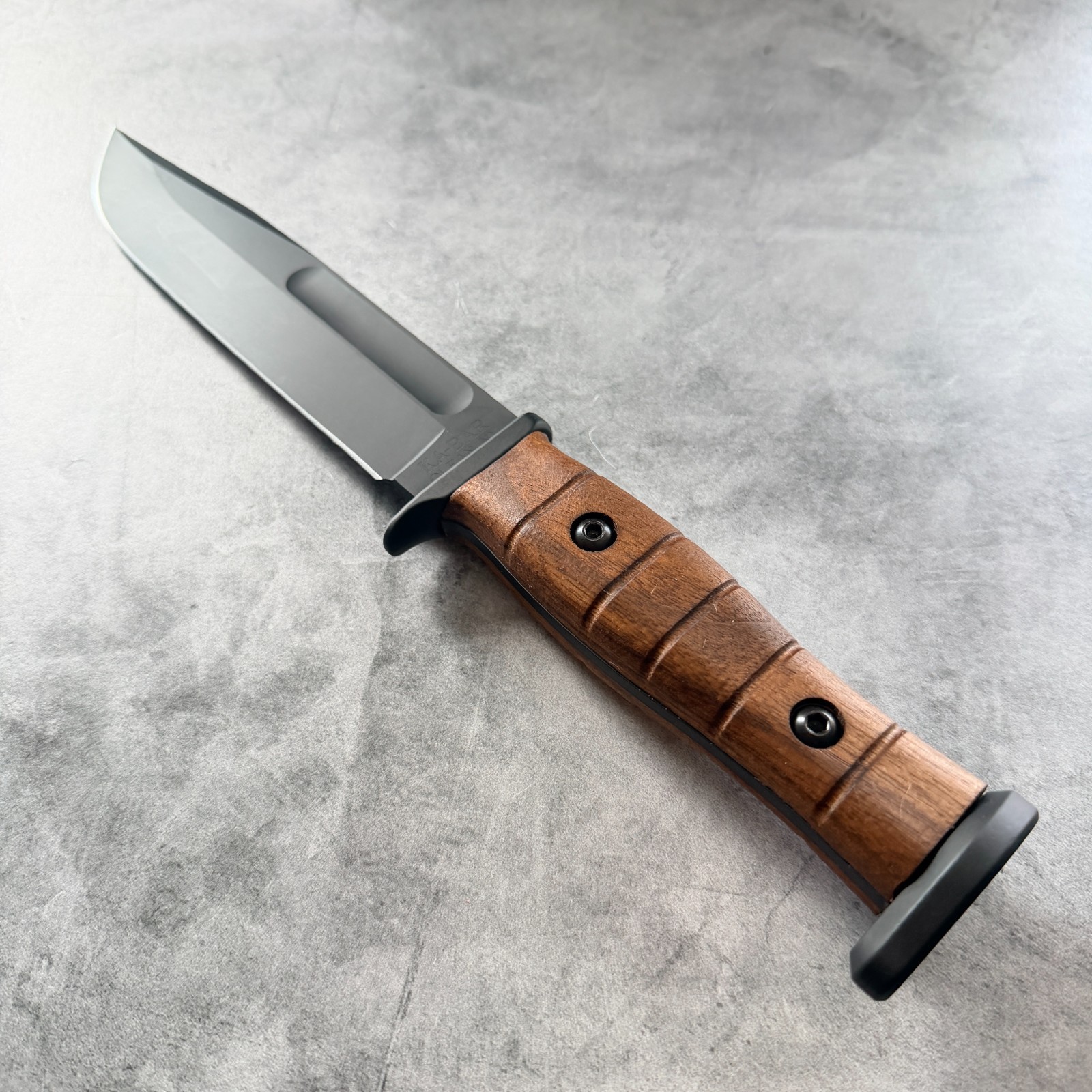Smooth walnut handles scales for Ka-Bar Slabby