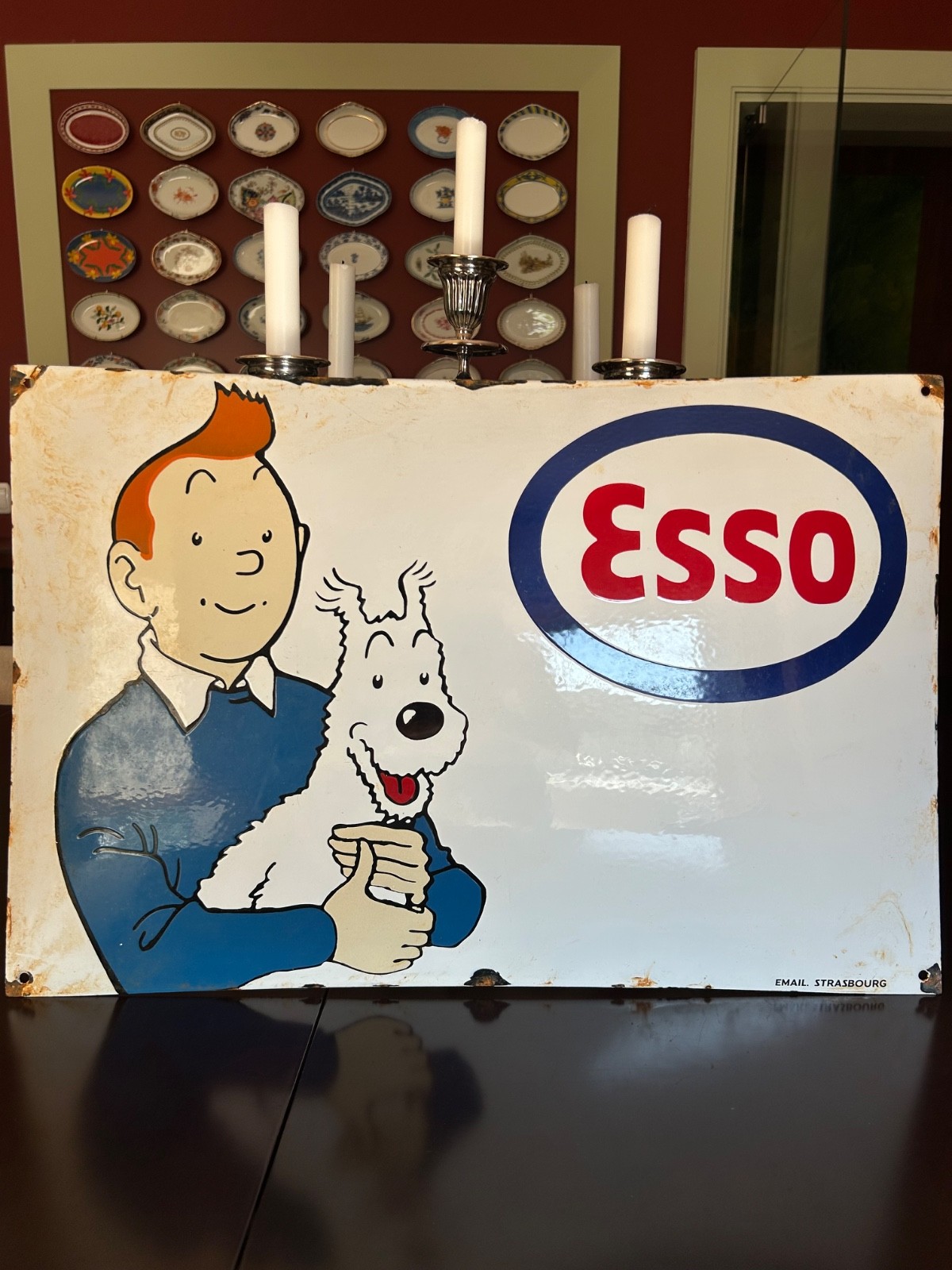 Vespa Tintin Milou plate