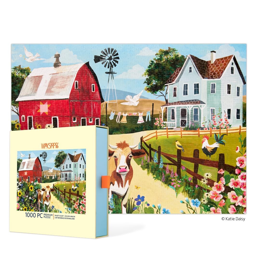 WerkShoppe Wildflower Farm 1000 Piece Adult Puzzle