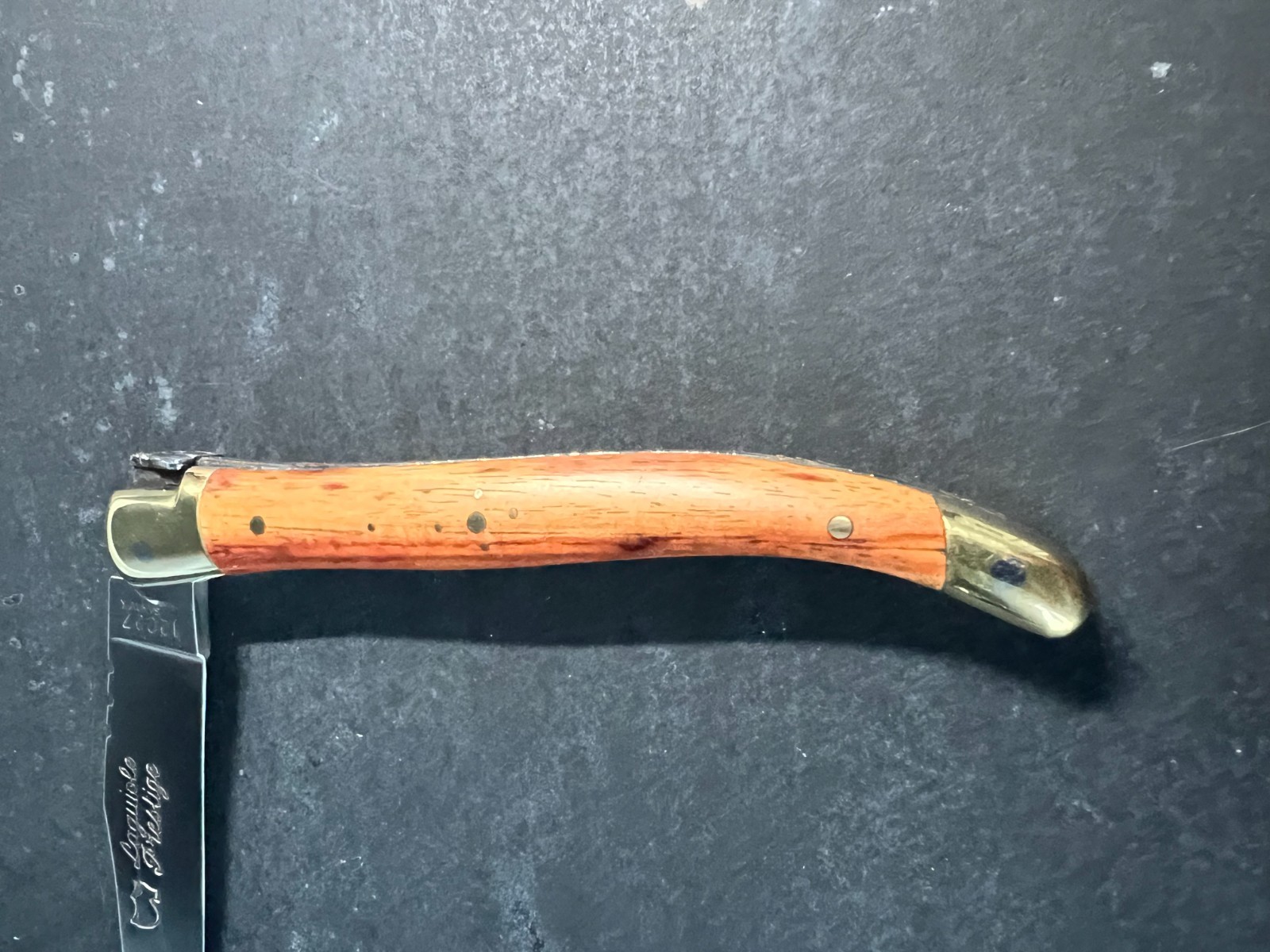 French Laguiole Prestige Knife  Laguiole‑Style Knife  Leather Sheath 3‑Piece Lot