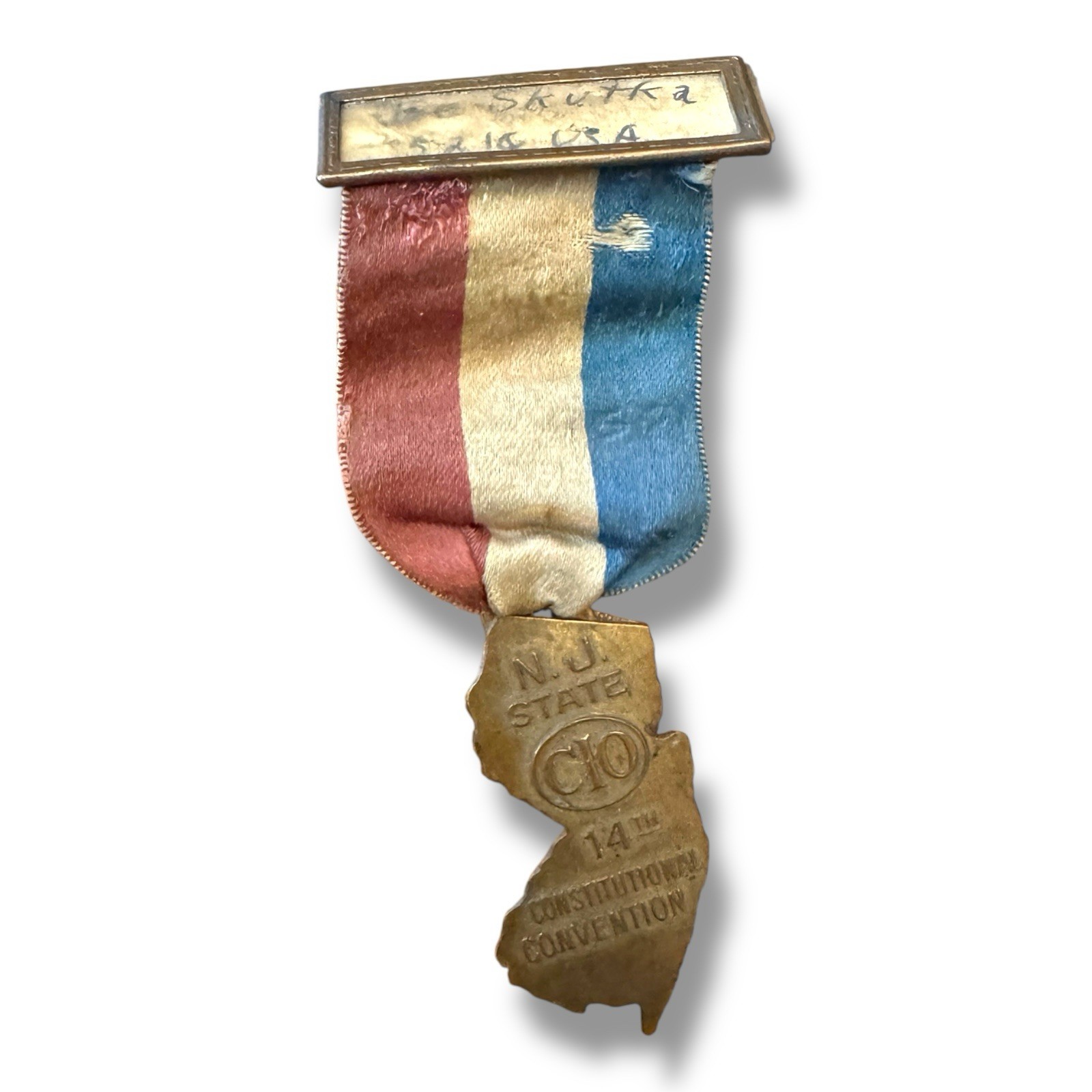 1916 New Jersey CIO State 14th Constitutional Convention Delegate Badge