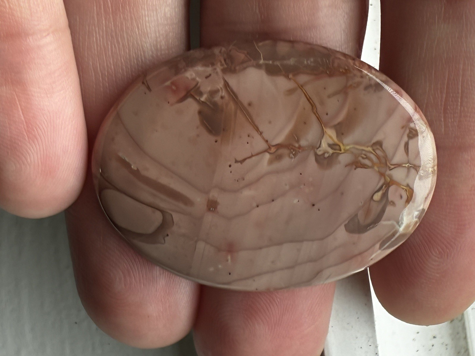Morrisonite Jasper Cabochon- Orange, Brown 41 X 31 mm