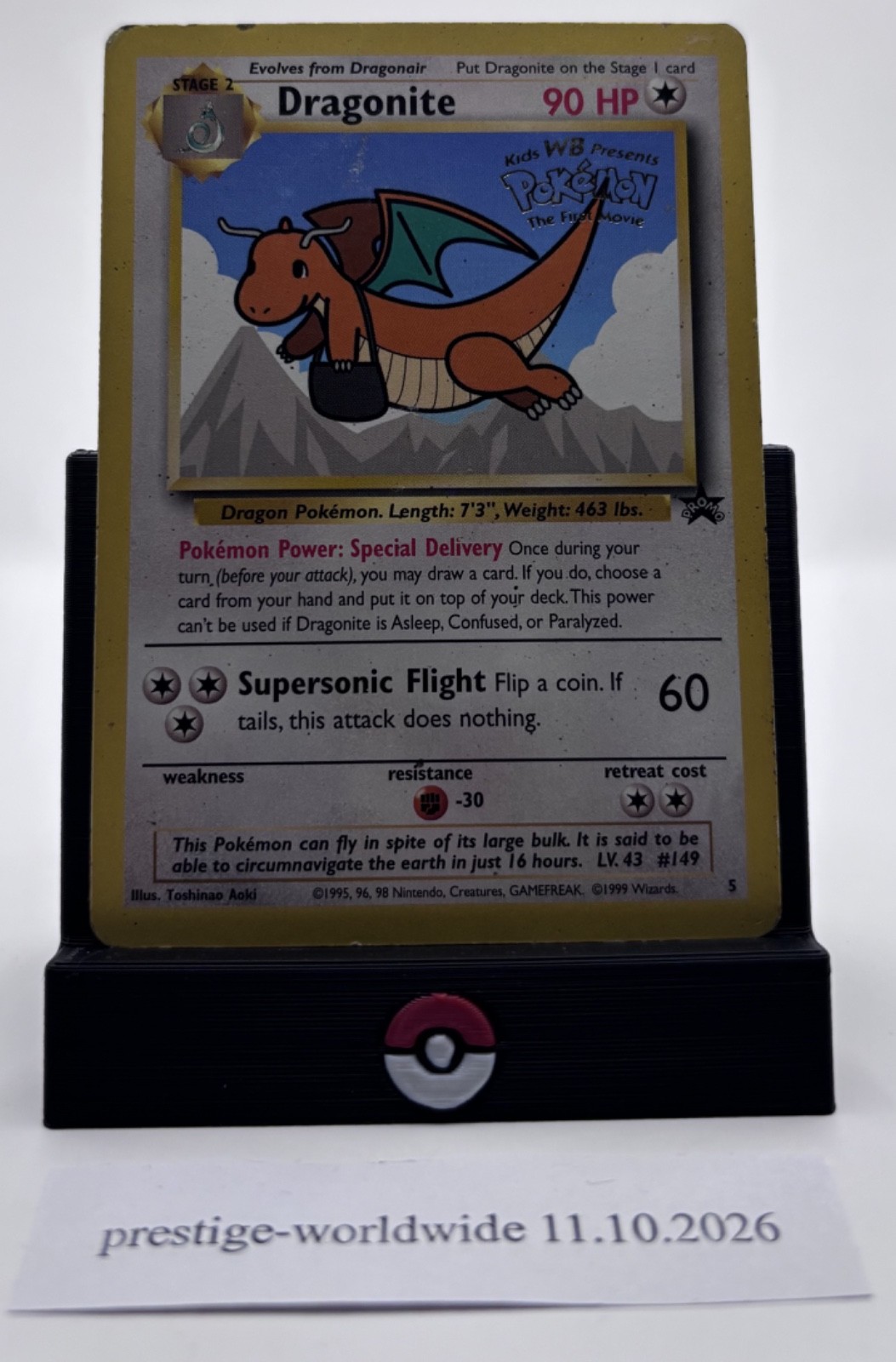 Pokémon Dragonite #5/53 Black Star Promo Card The First Movie HP