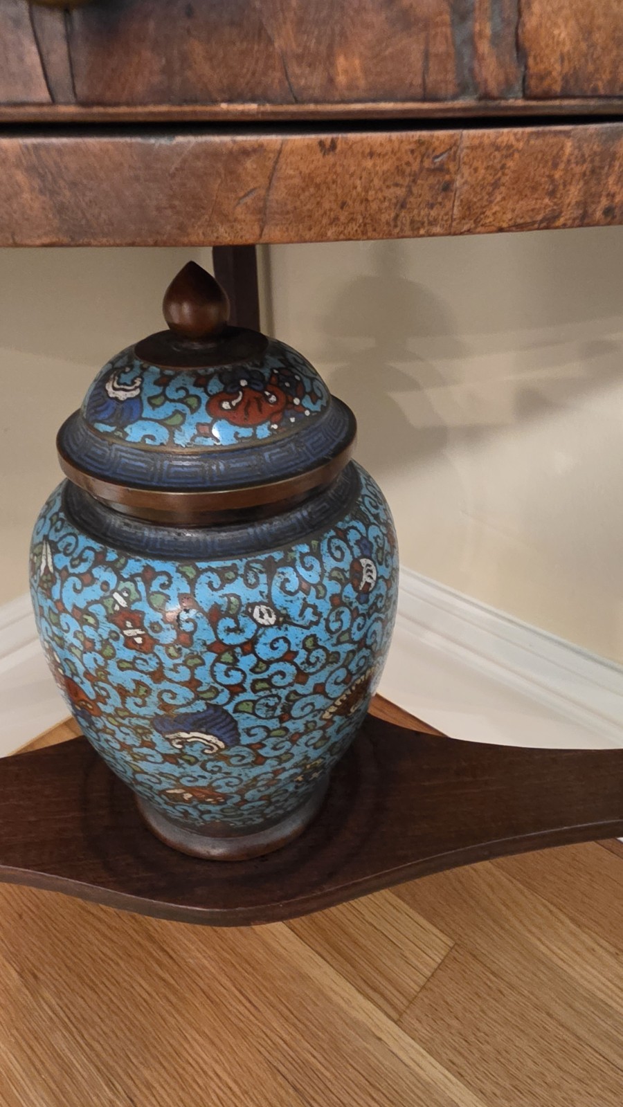 Antique Chinese Bronze Cloisonne Enamel Ginger  Jar /Pot 