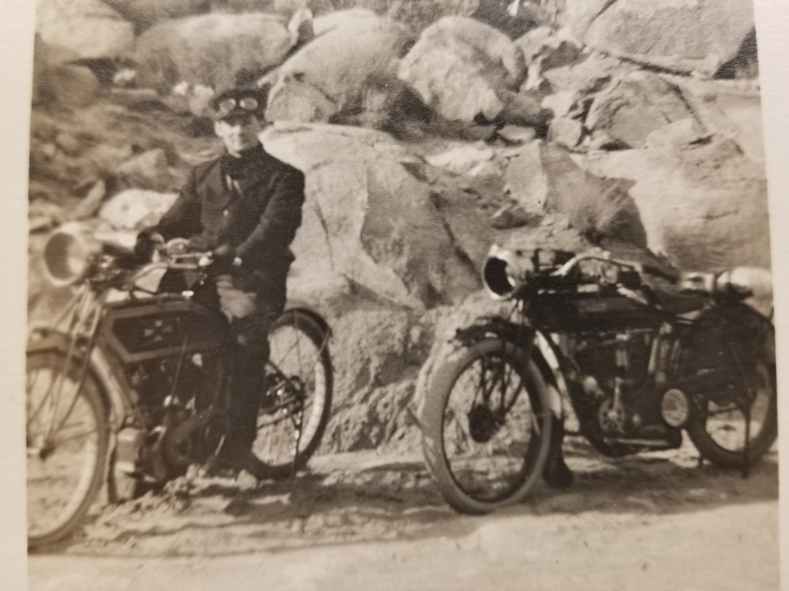 RPPC 2 Motorcycles Near Victorville California 1914 Postcard