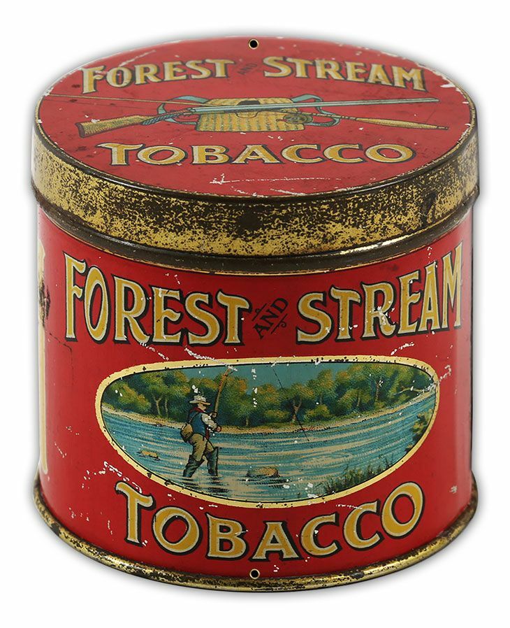 FOREST & STREAM TOBACCO TIN SHAPE 15\
