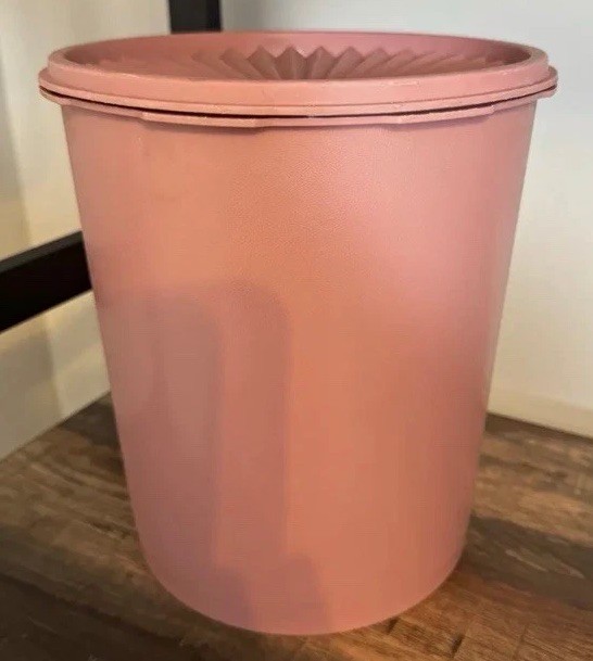 Vintage Tupperware 805-13 Servalier Canister Dusty Rose Pink With Lid