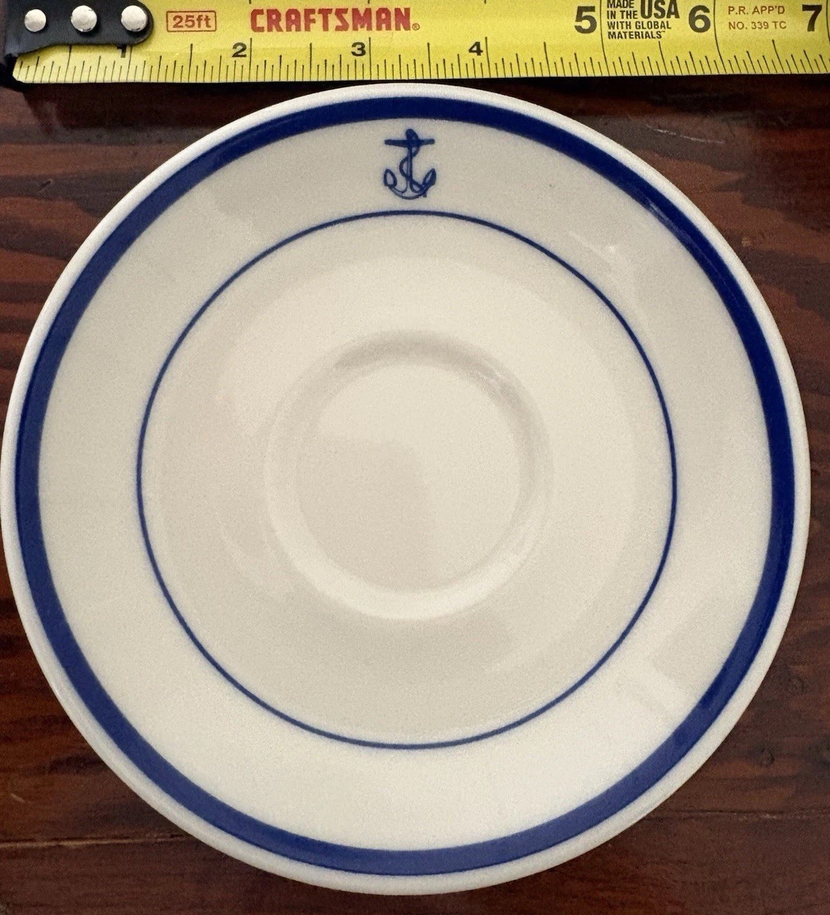 U.S. Navy Wardroom Mess Coffee Saucer Plate
