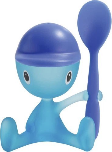 Alessi ASG23 AZ Cico Eggcup with salt castor and spoon- Blue- ASG23 AZ -