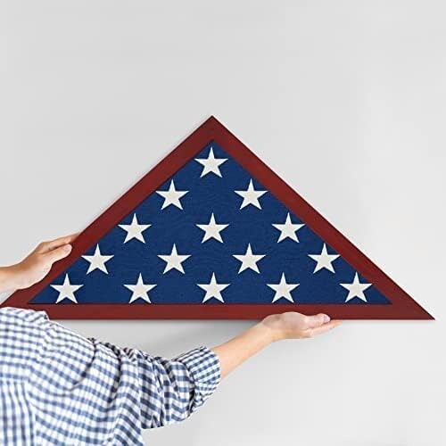 USA American Flag Case Frame Memorial Flag Display Case for Table Wall Hanging