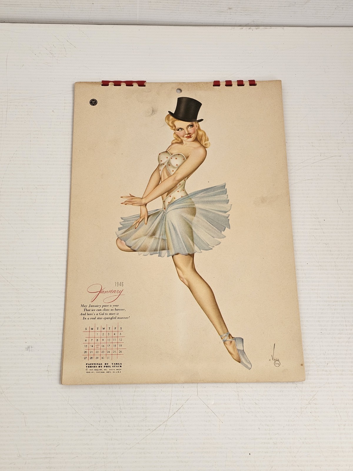 1946 Esquire Varga Calendar by Alberto Vargas — Complete 12-Month Calendar with