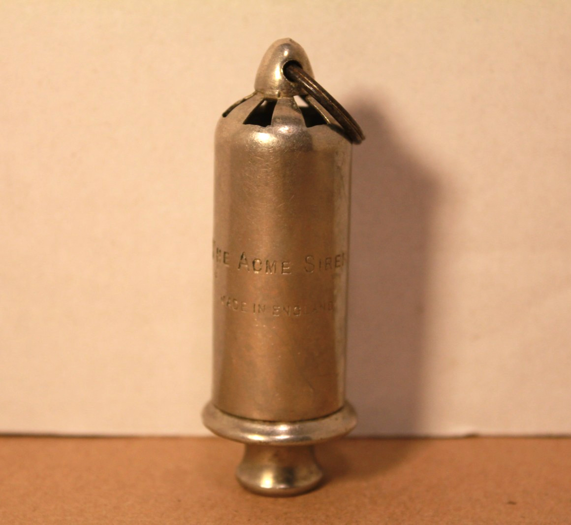 Vintage Original The ACME Siren Metal Whistle w/Key Ring Made in England