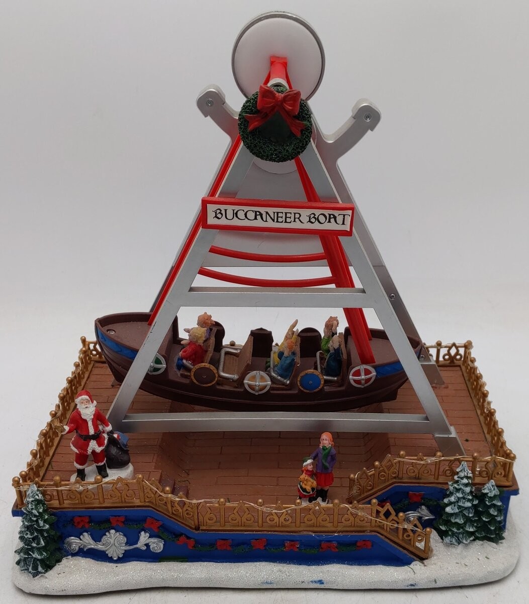 Northlight 13 Christmas Village Animated Musical Carnival Buccaneer Boat Ride