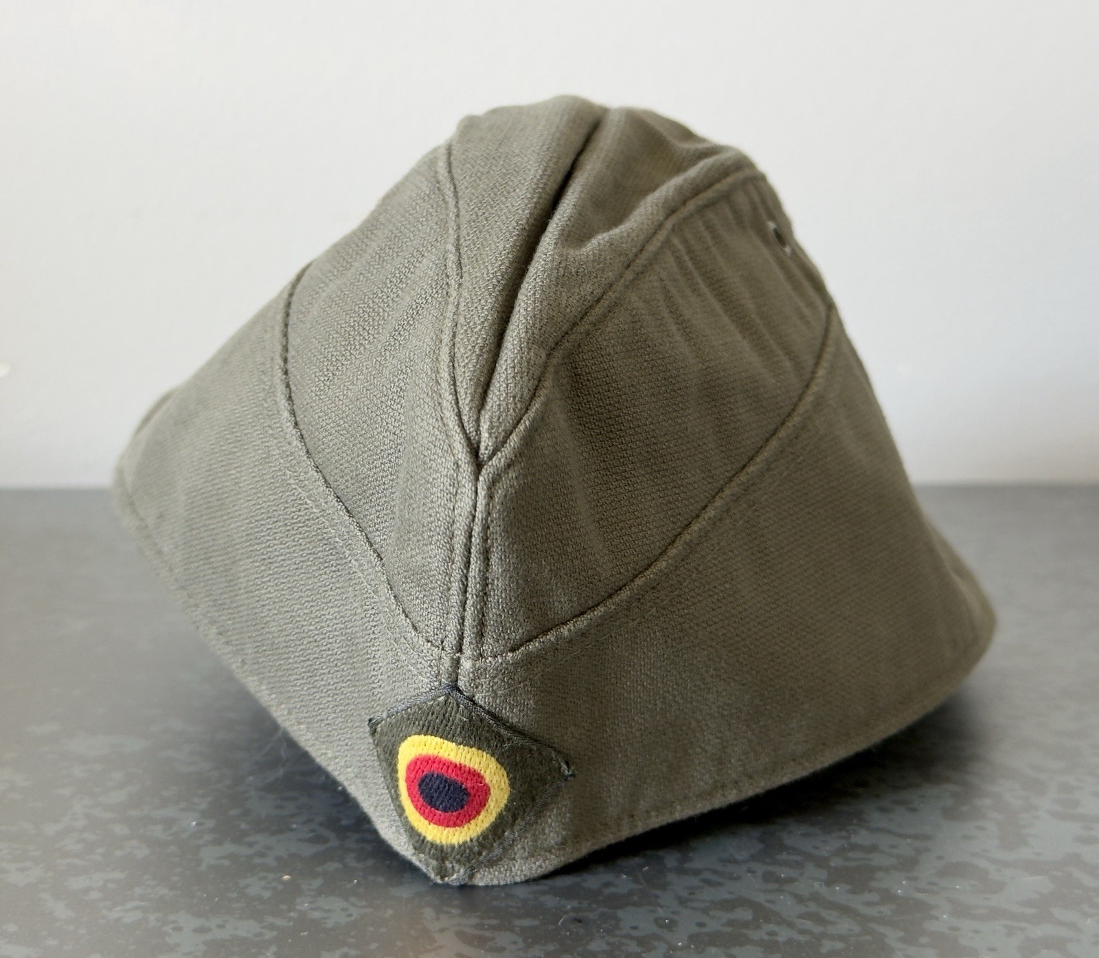 Vintage 1982 West German Army Moleskin Side Cap Schiffchen Garrison Hat Gr 58/55