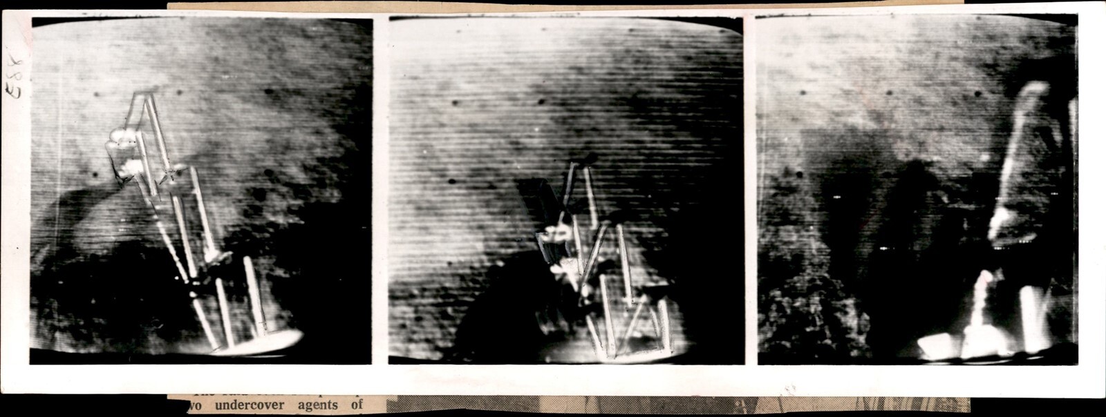 LG92 1967 Wire Photo SURVEYOR 3 DIGS TWO MOON TRENCHES SPACECRAFT SCOOP SHOVEL